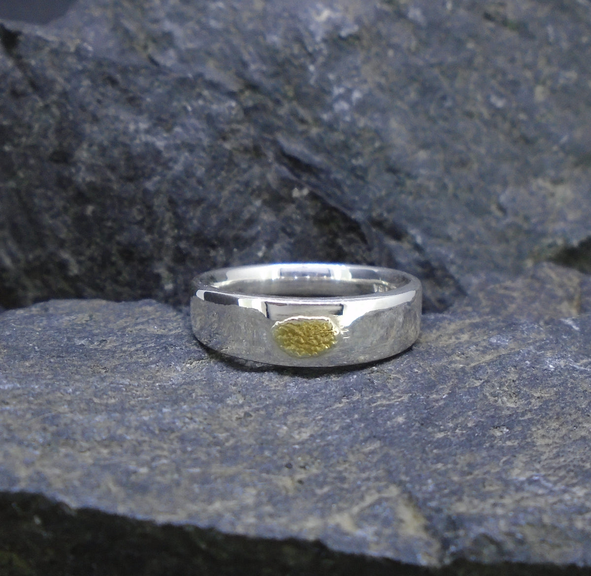 Gold Nugget Sterling Silver Soulmate Rings image 2