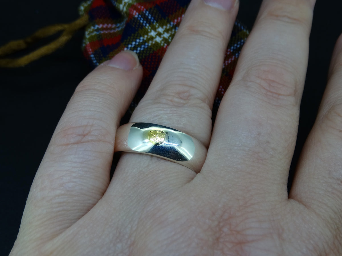 Large Gold Nugget Sterling Silver Wedding Ring image 1