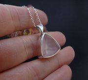 Faceted Rose Quartz Sterling Silver Pendant image 6