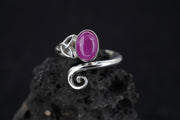 Natural Pink Ruby Sterling Silver Celtic Ring image 0