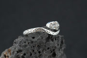 Herkimer Diamond Sterling Silver Celtic Serpent Ring image 3