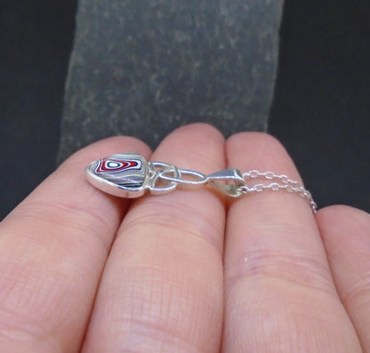 Fordite Sterling Silver Celtic Pendant image 2
