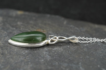 Canadian Jade Sterling Silver Celtic Pendant image 3