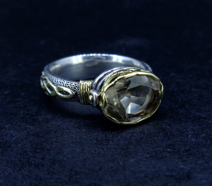 'Kiltyrie' Pertshire Smoky Quartz Scottish Gold & Silver Ring image 0