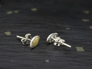 Gold Nugget Sterling Silver Stud Earrings - 8x5mm image 3