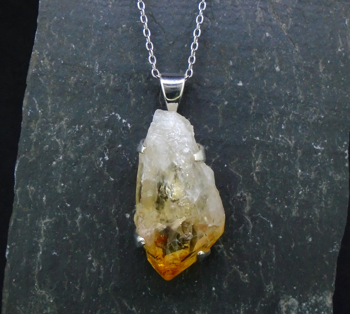 Rough Citrine Sterling Silver Pendant image 7