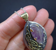 'Jera' Scottish Amethyst, on a Scottish Gold & Sterling Silver Pendant image 5