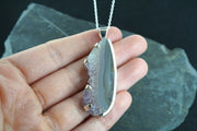 Scottish Agate with Amethyst Sterling Silver Pendant image 1