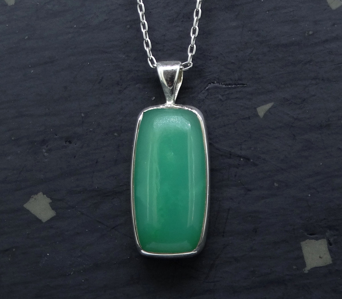 Jelly Chrysoprase Sterling Silver Pendant image 0