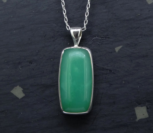 Jelly Chrysoprase Sterling Silver Pendant image 0