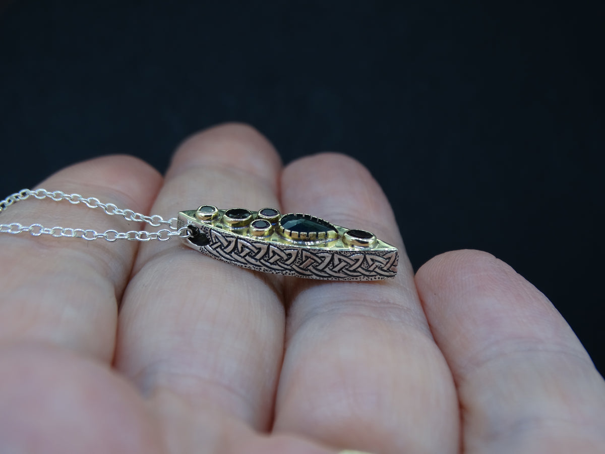Scottish Sapphire, Elie Ruby, Diamond, Cairngorm Quartz and Garnet Pendant image 3