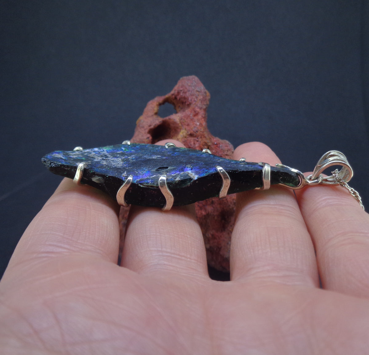 Ancient Roman Glass Sterling Silver Pendant image 5