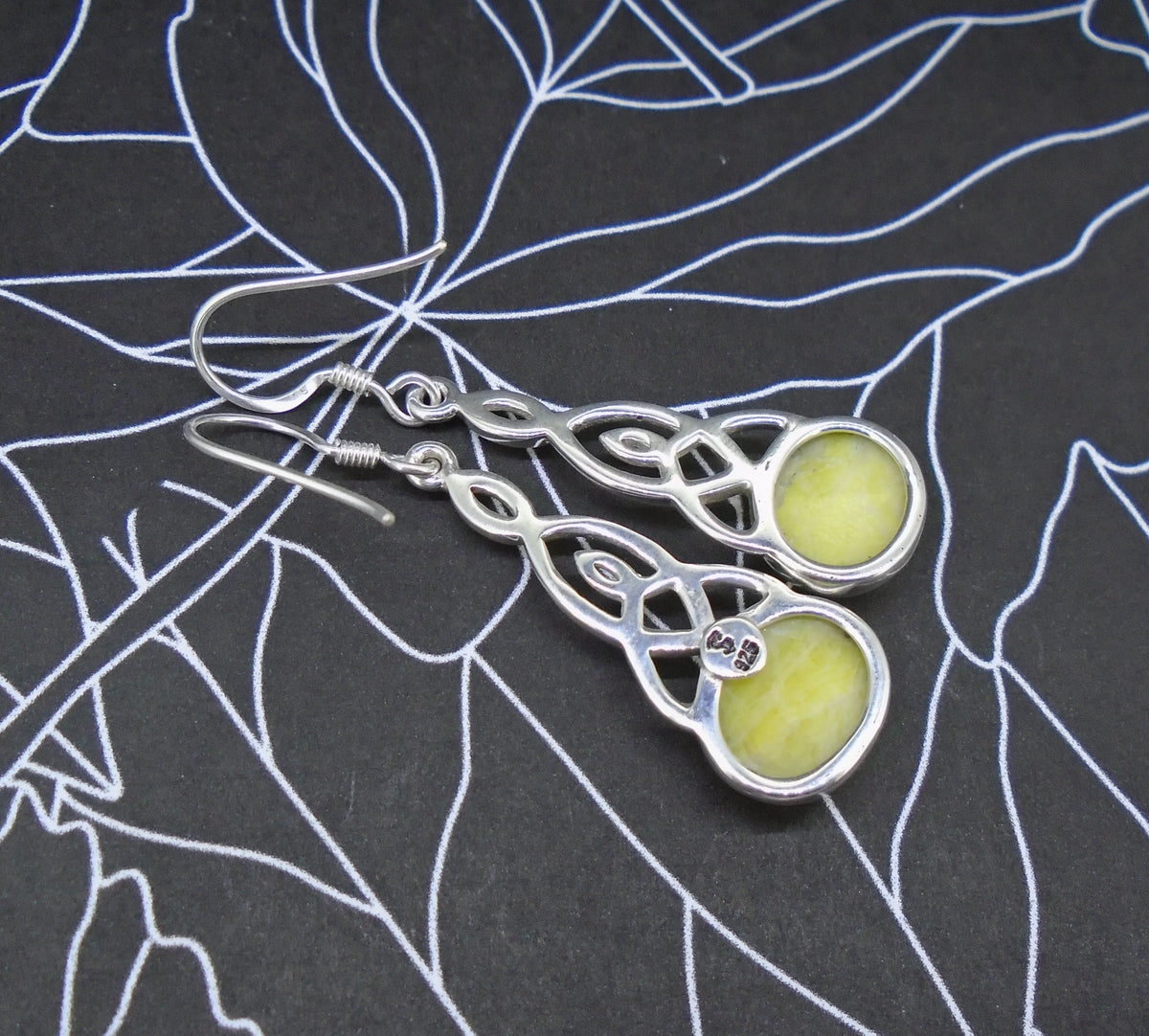 Highland Marble  Sterling Silver Celtic Earrings image 5