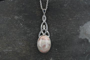 Rare Pink Skye Marble Sterling Silver Celtic Pendant image 0