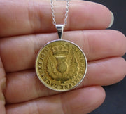 Bawbee Coin 24ct Gold Plated Sterling Silver Pendant image 3