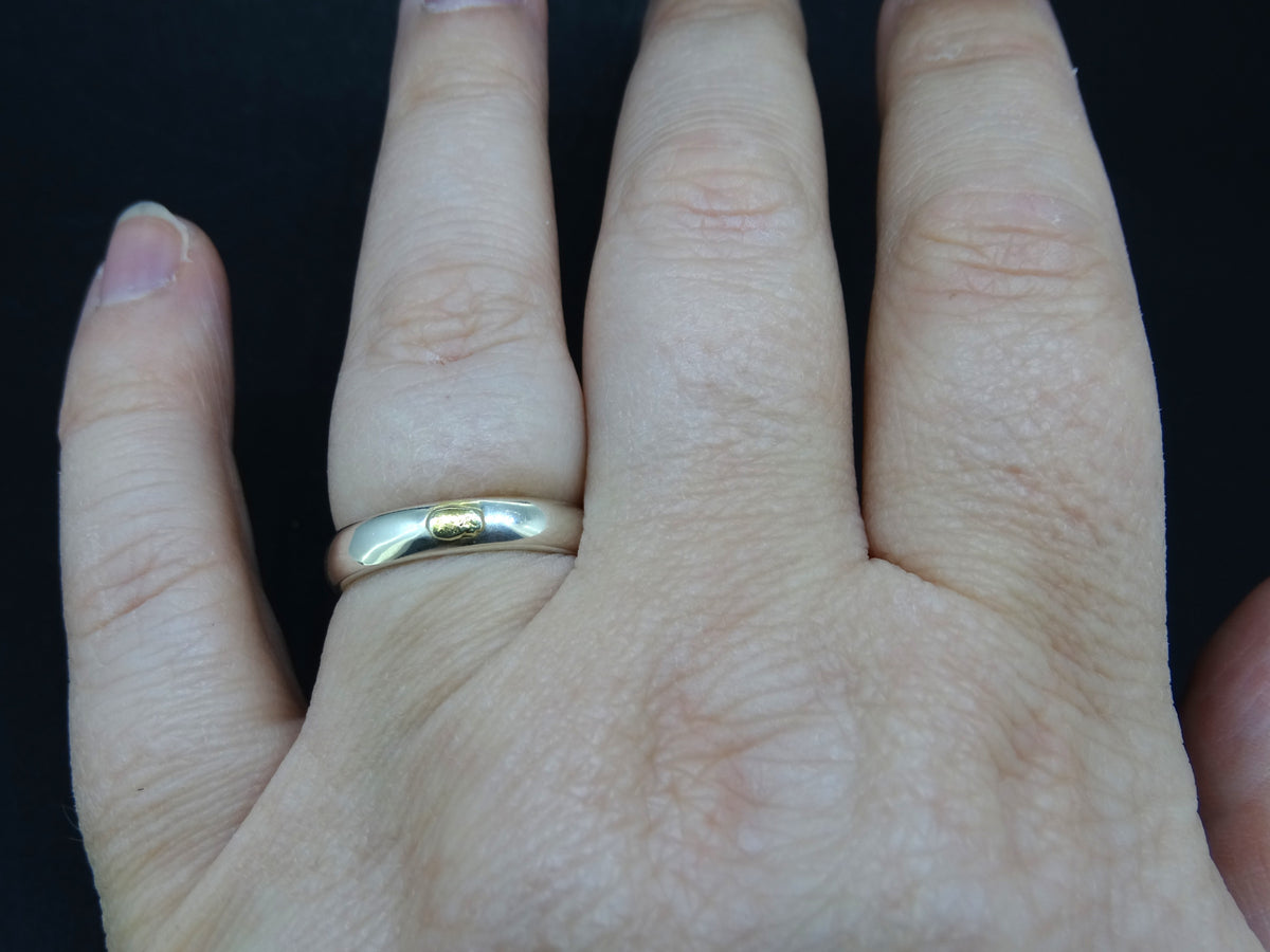 Small Gold Nugget Sterling Silver Wedding Ring image 1