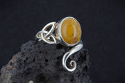 Burn Anne Agate Sterling Silver Celtic Ring image 2
