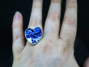 Old Willow Flowers Sterling Silver Heart Ring image 1