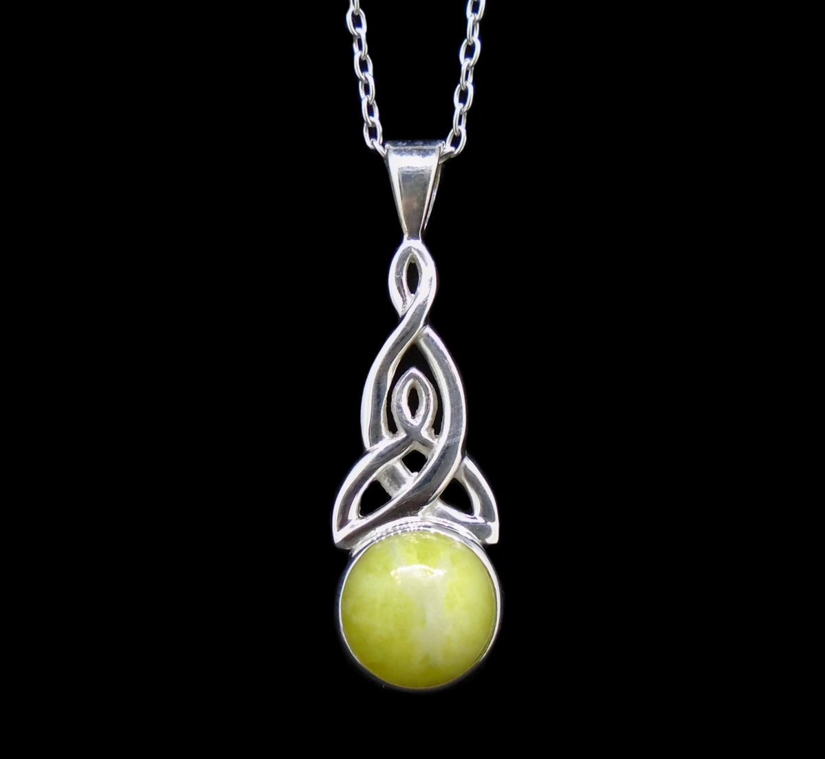 Highland Marble Celtic Knot Sterling Silver Pendant image 0
