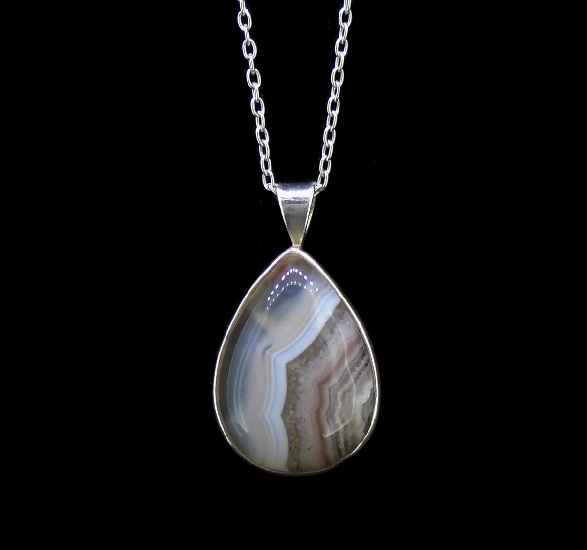 Botswana Agate Sterling Silver Pendant image 0