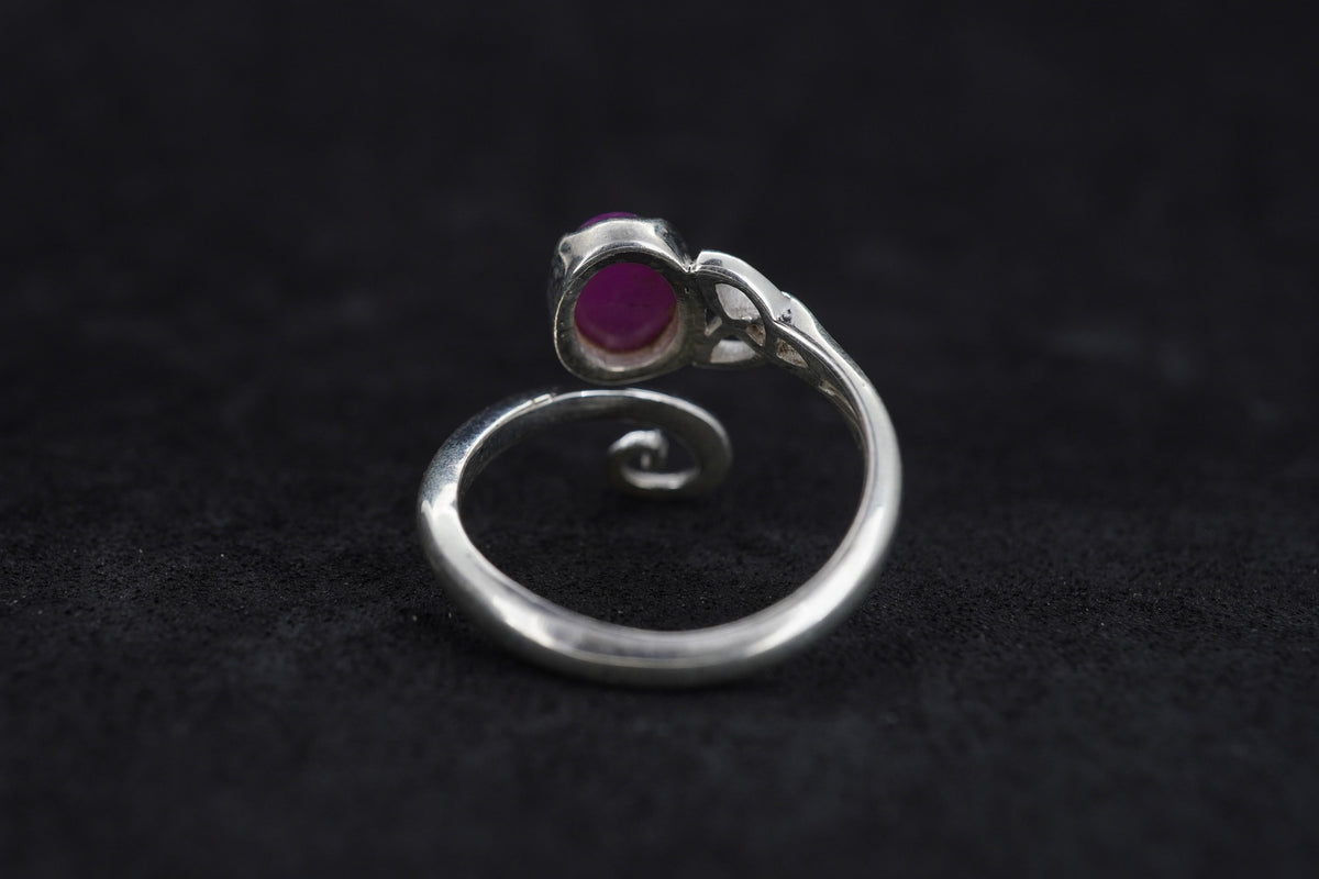 Natural Pink Ruby Sterling Silver Celtic Ring image 4