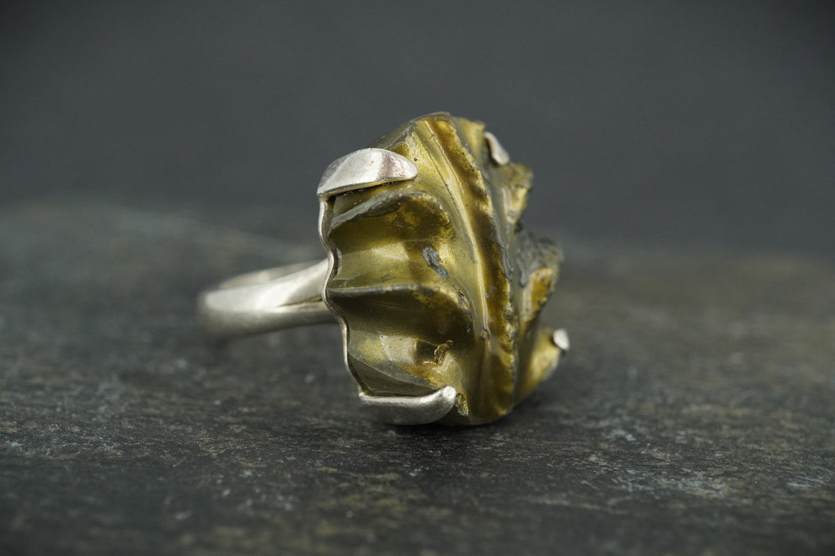 Pyrite Ammonite Sterling Silver Ring image 3