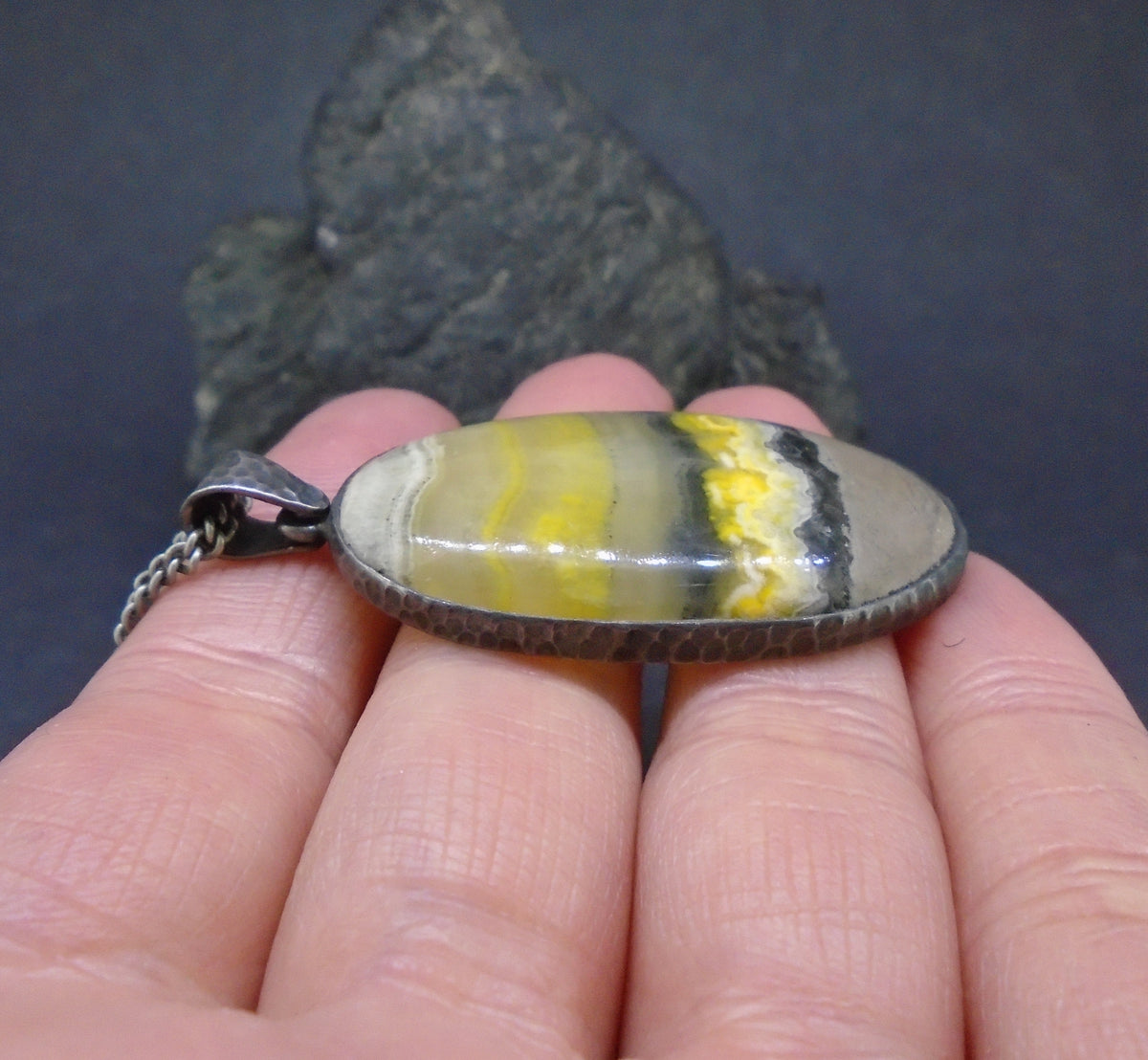 Bumblebee Jasper Sterling Silver Pendant image 3