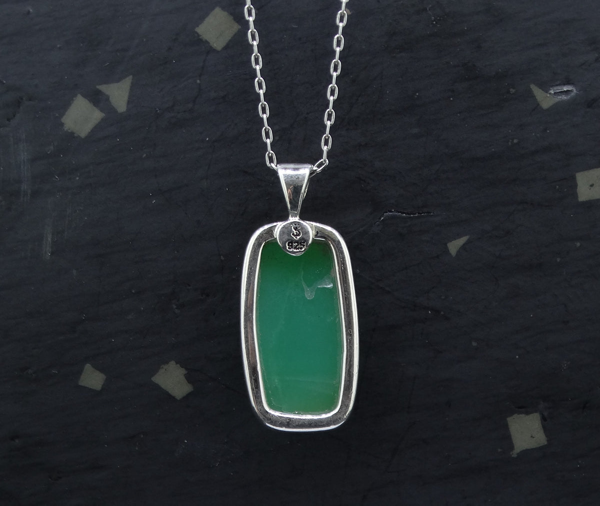 Jelly Chrysoprase Sterling Silver Pendant image 5