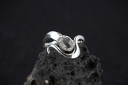 Herkimer Diamond Sterling Silver Wave Ring image 0