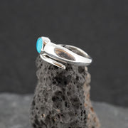 Rare Bisbee Turquoise Sterling Silver Wrap Ring image 1
