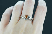 Amber Sterling Silver Serpent Ring image 1
