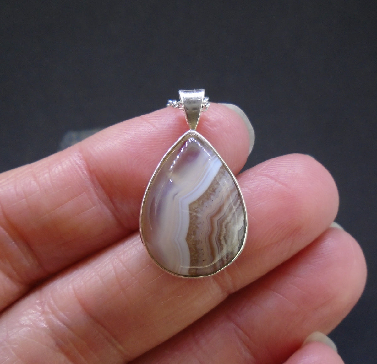 Botswana Agate Sterling Silver Pendant image 3