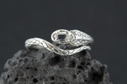 Herkimer Diamond Sterling Silver Celtic Serpent Ring image 0