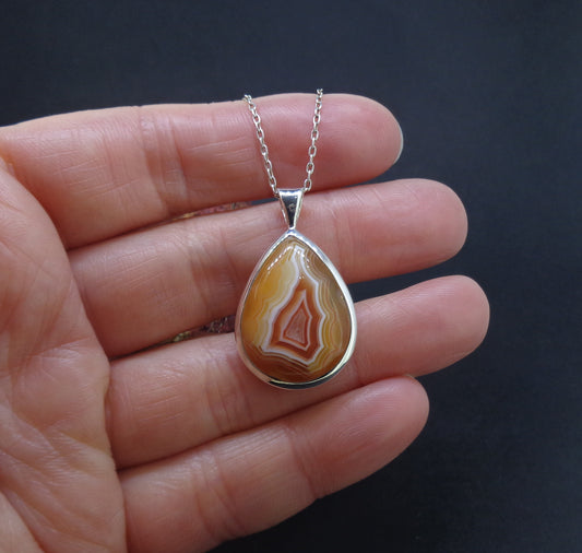 Botswana Agate Sterling Silver Pendant image 1
