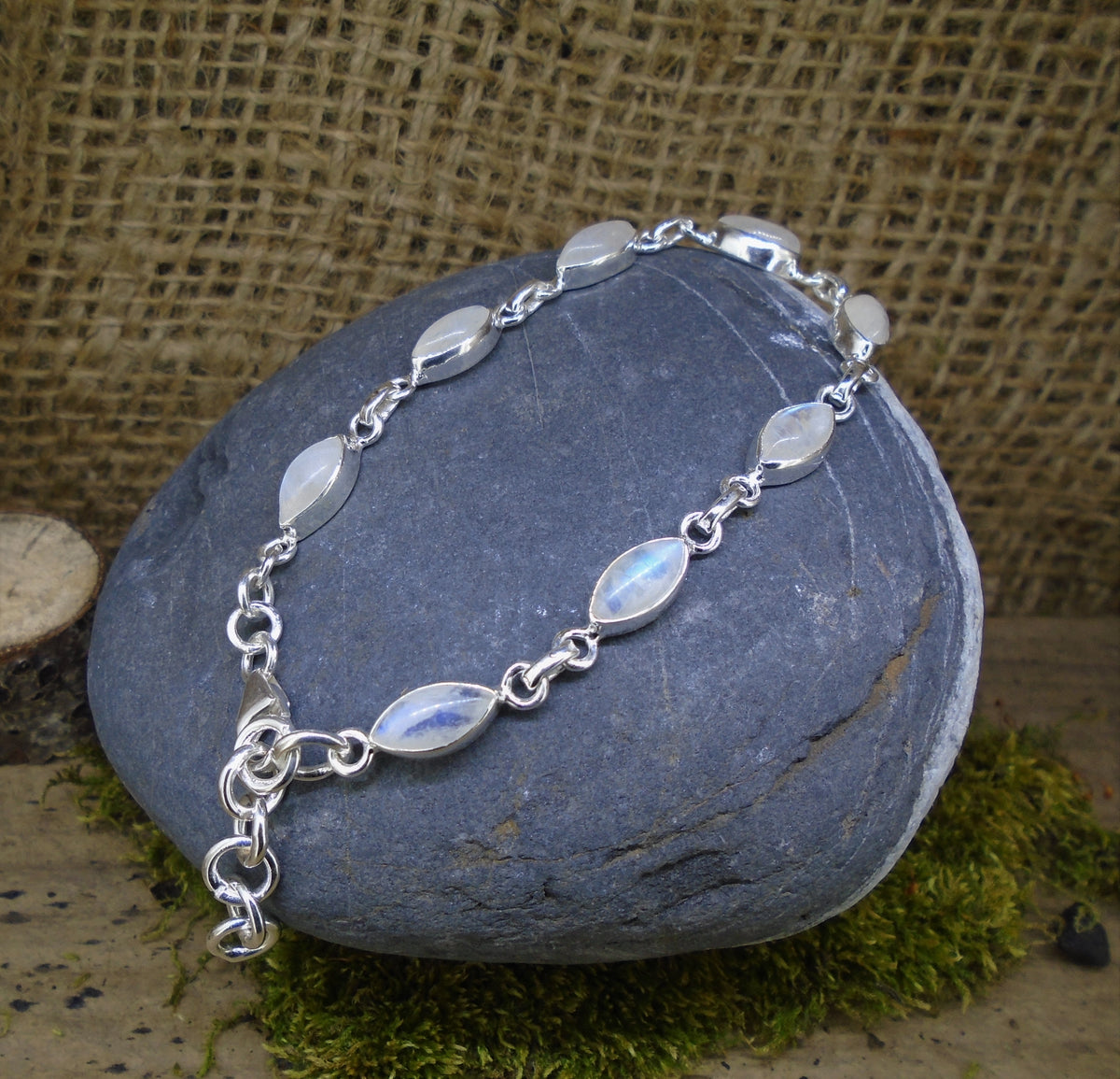 Moonstone Sterling Silver Adjustable Bracelet image 5