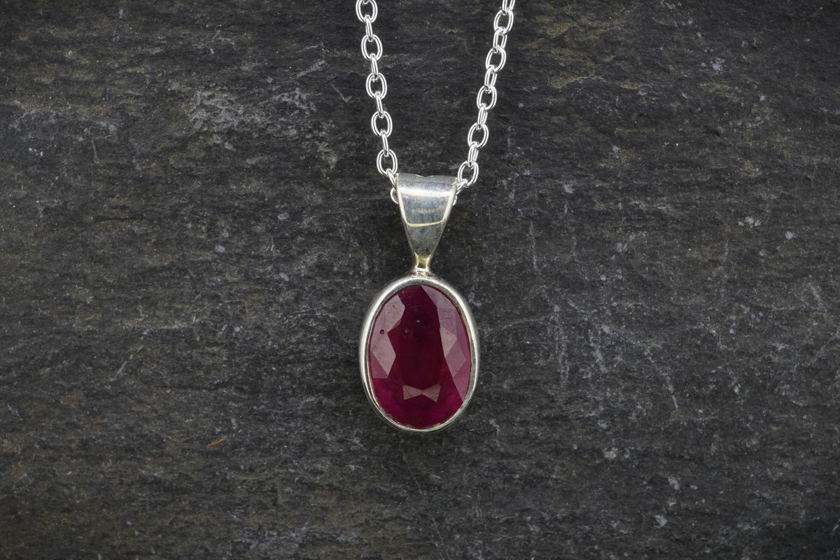 Petite Ruby Sterling Silver Pendant image 0