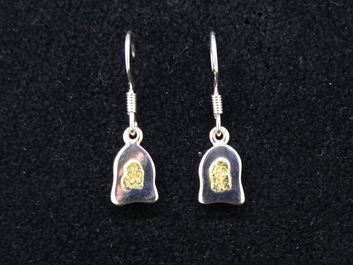 Gold Nugget Sterling Silver Drop Earrings - 10x6mm image 0