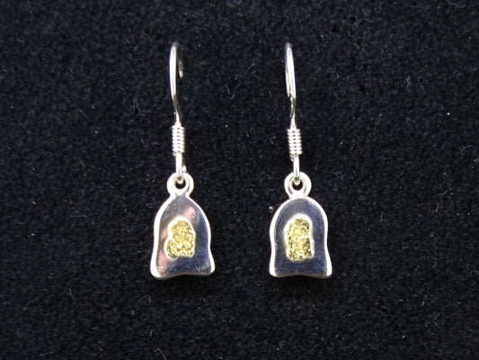 Gold Nugget Sterling Silver Drop Earrings - 10x6mm image 0