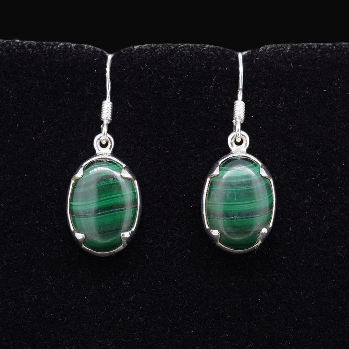 Malachite Sterling Silver Drop Earrings image 0