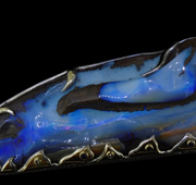 'Dreamtime' - Very Large Opal, Sapphire & Diamond Silver & Gold Pendant image 3