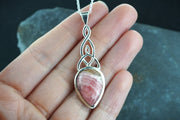 Rhodochrosite Sterling Silver Celtic Pendant image 1