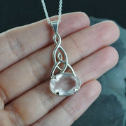 Rose Quartz Sterling Silver Celtic Knot Pendant image 1