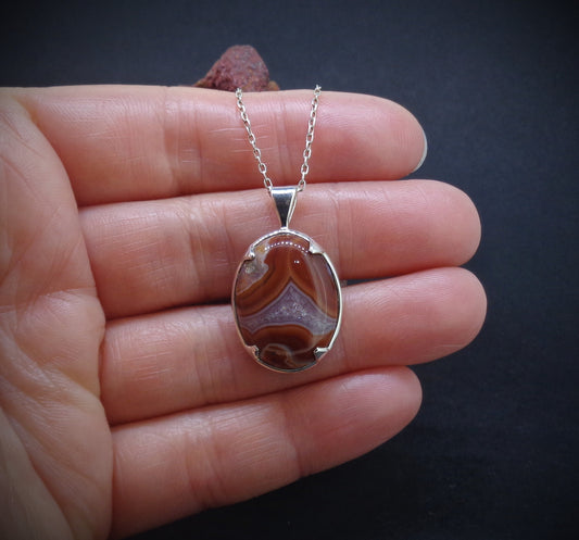 Botswana Agate Sterling Silver Pendant image 1