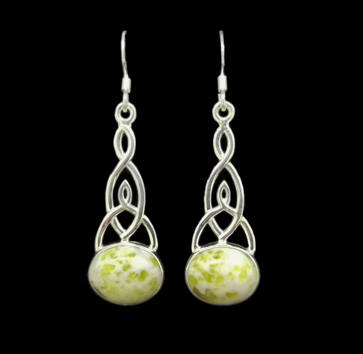 Iona Marble Celtic Knot Sterling Silver Earrings image 0