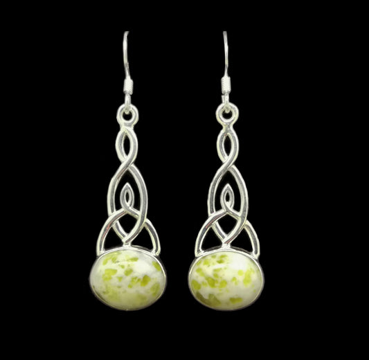 Iona Marble Celtic Knot Sterling Silver Earrings image 0