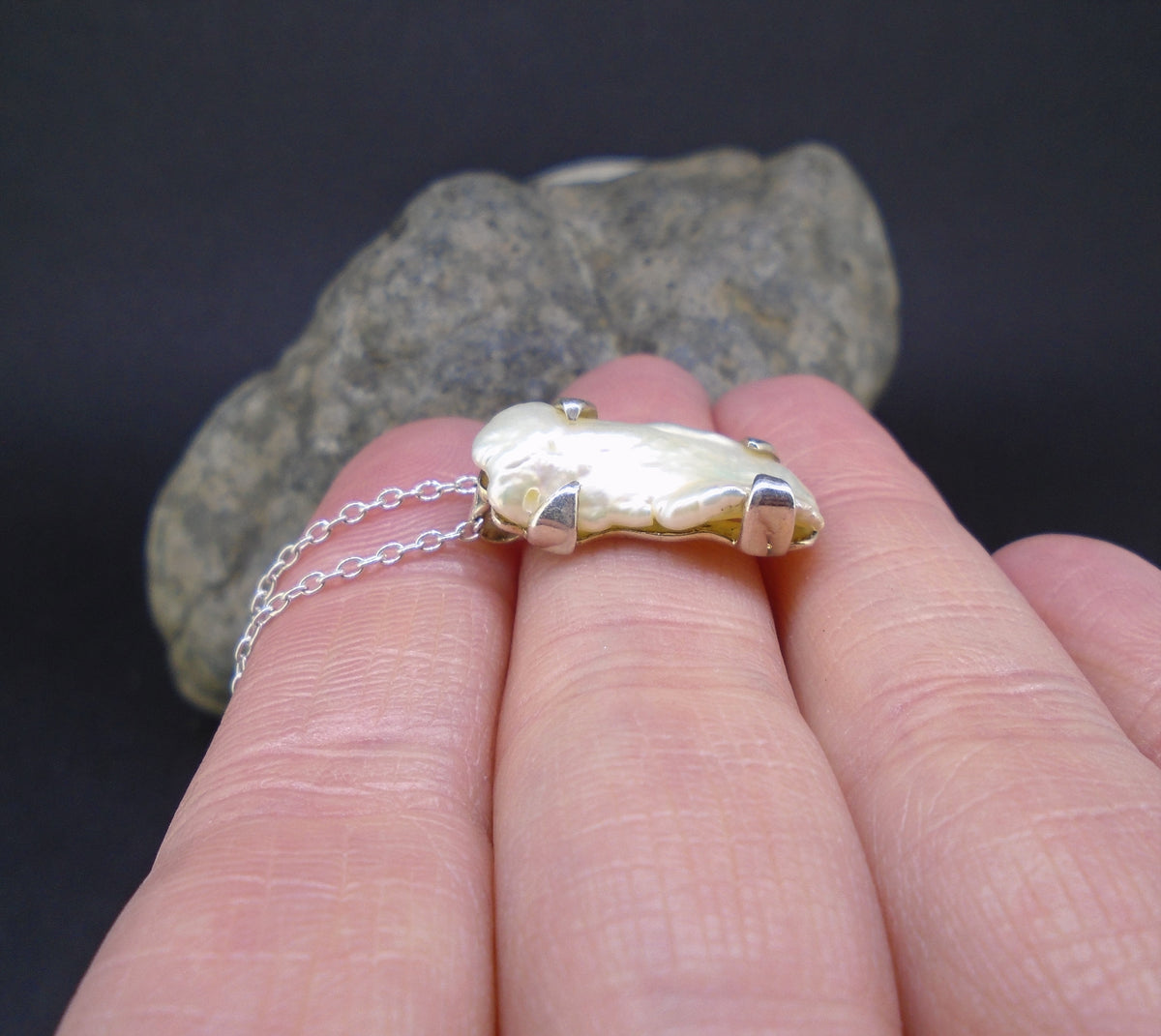 Baroque Pearl Sterling Silver Pendant image 6