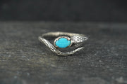 Sleeping Beauty Turquoise Sterling Silver Serpent Ring image 0