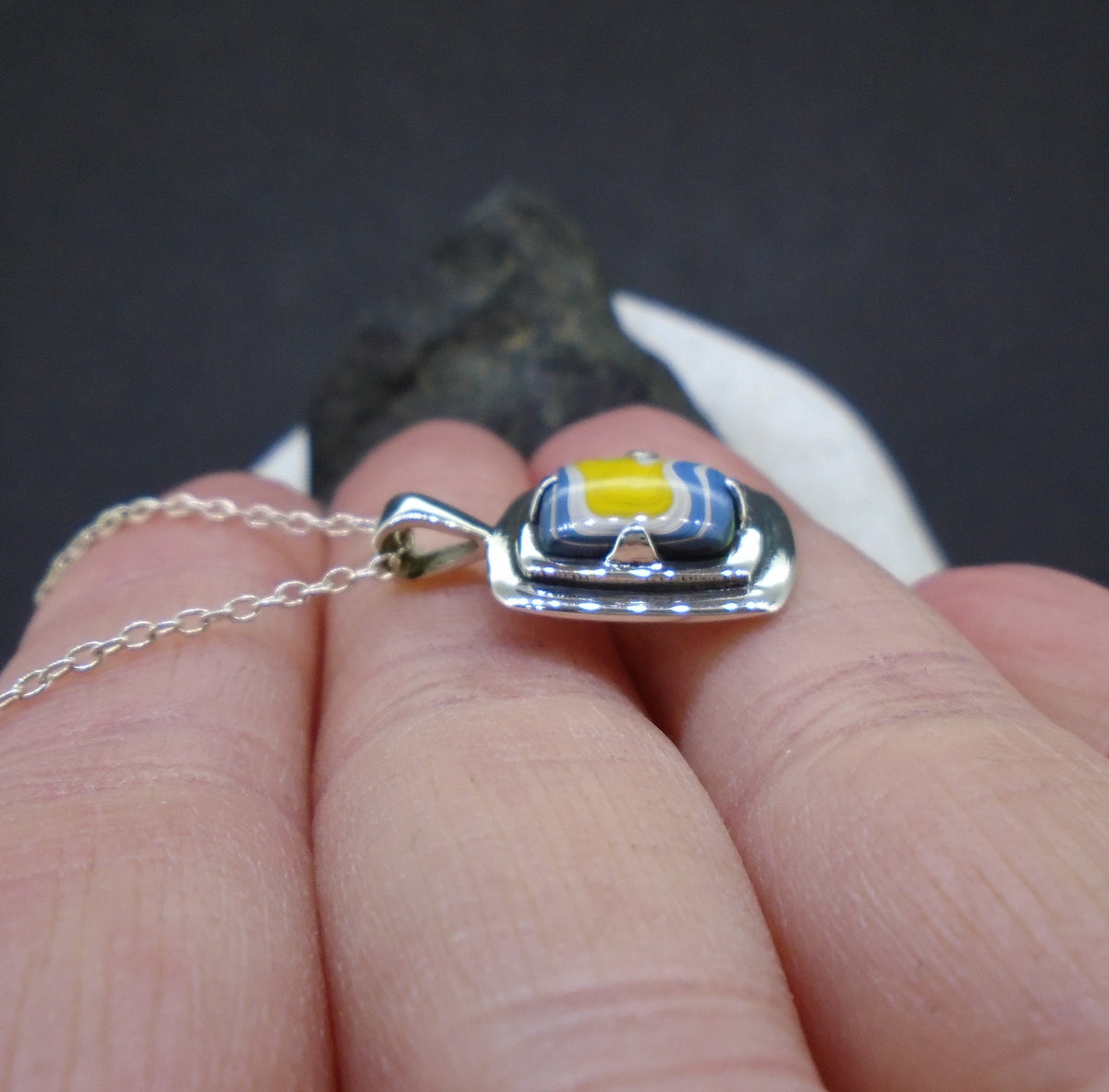 Fordite Sterling Silver Pendant image 5