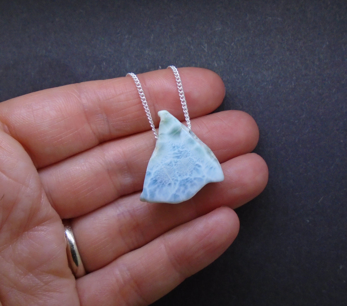 Larimar Nugget with Sterling Silver Chain image 1