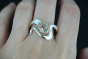 Herkimer Diamond Sterling Silver Wave Ring image 1